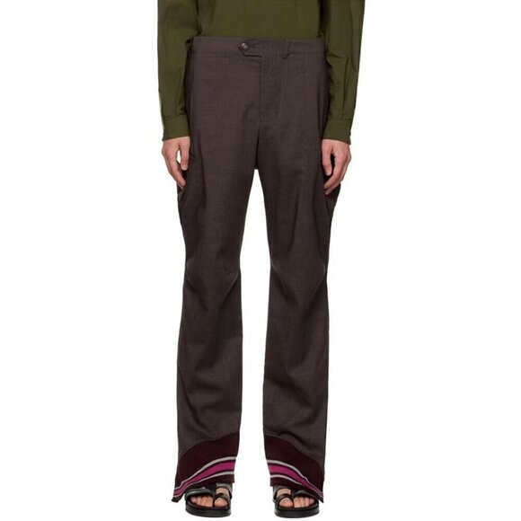 Kiko Kostadinov Valakas Cargo Pants 44 XS Brown Knit Cuff New - Picture 1 of 14